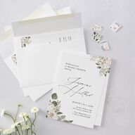 Romantic Roses Bridal Shower Invitations Off-White Signature Blank Standard