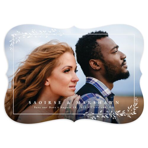 Dainty Frame Save the Date Cards Licorice Signature smooth Blank No Bracket