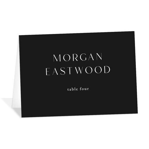 Simple Modern Monogram Place Cards Charcoal Signature