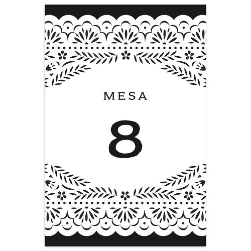 Papel Picado De Mexico Table Numbers Charcoal Signature