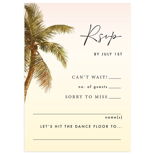 Hawaii Palm Trees Wedding Response Cards Daffodil Signature Standard
