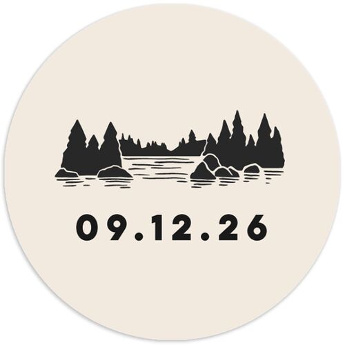 Adventure Icon Wedding Stickers Charcoal Circle