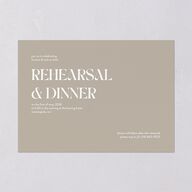 Checked Rehearsal Dinner Invitations Taupe Signature Blank