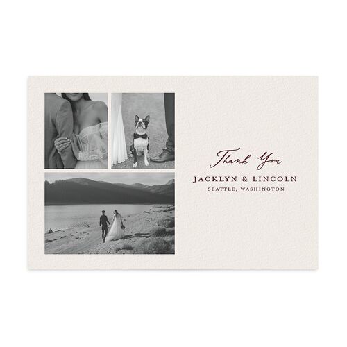 Elegant Vintage Images Thank You Postcards Burgundy