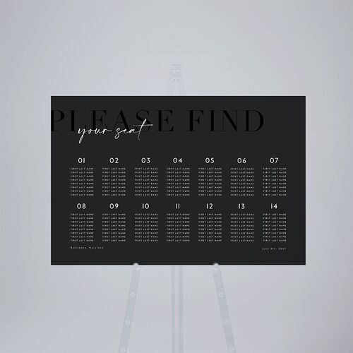 Modern Vow Standard Seating Chart Large Charcoal Standard Indoor Foam Core L Seating