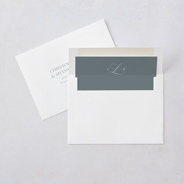 Classic Picture Photo Rehearsal Dinner Invitations Dusty Blue Signature Blank Standard