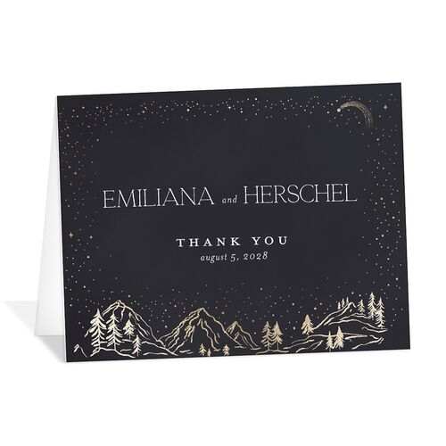 Mountain Sky Foil Thank You Cards Gold Licorice