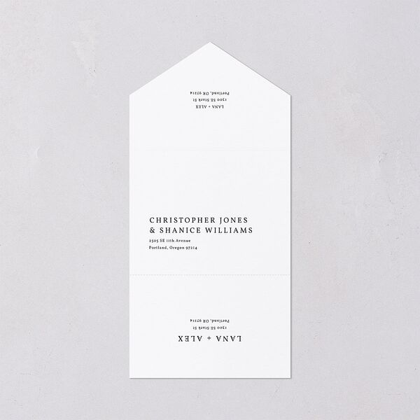 Natural Palette All-in-One Wedding Invitations Pure White Signature Light Both Recipient and Return Addresses No
