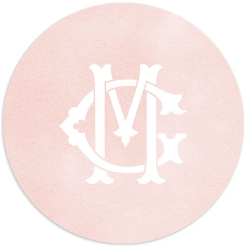 Maximalist Floral Crest Wedding Stickers Pink Cotton Circle