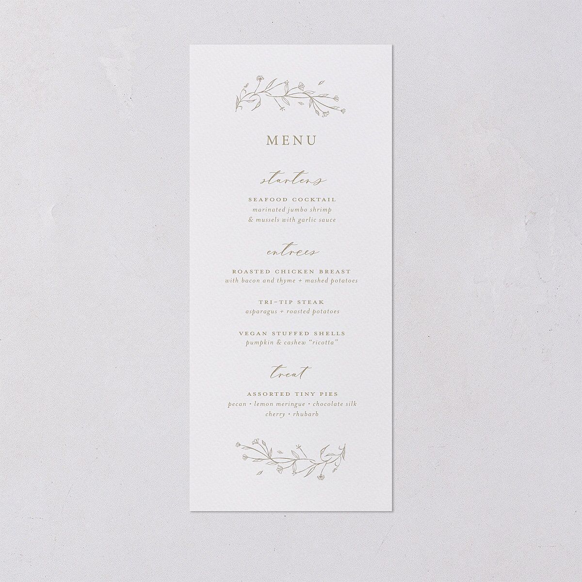 The Night Before Natural Monogram Menus Fawn Signature