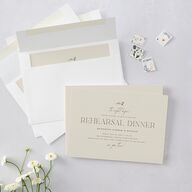 Accent Leaf Rehearsal Dinner Invitations Linen Signature Blank Standard