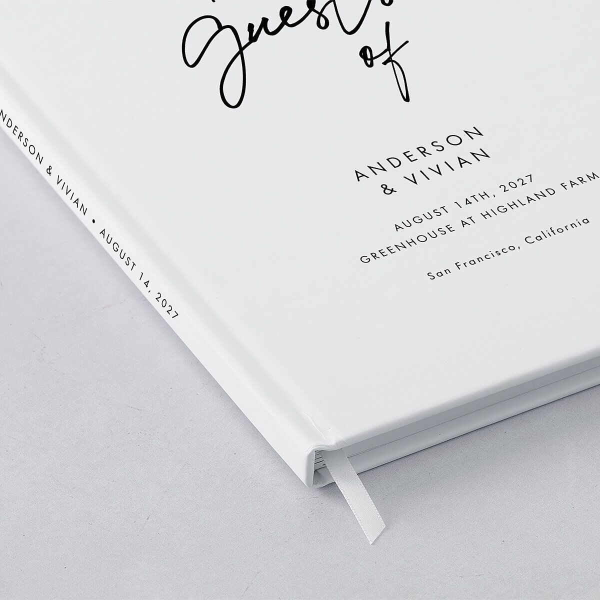 Simply Script Guest Books Pure White