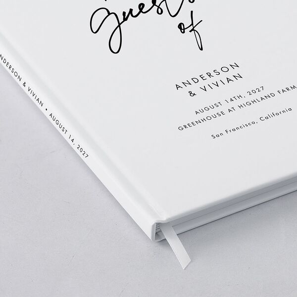 Simply Script Guest Books Pure White