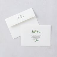 Leafy Monogram Hoop Save the Date Cards Pure White Signature smooth Blank No Standard