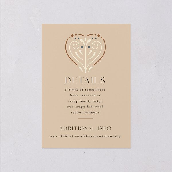 Nordic Folk Wedding Event Detail Cards Latte Signature Standard