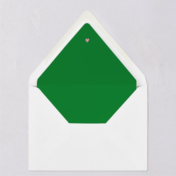 Whimsically Retro Handwritten Note Euro Envelope Liners Kelly Green Luxe