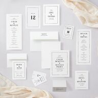 Classic Border Wedding Invitations Pure White Signature Blank No Standard