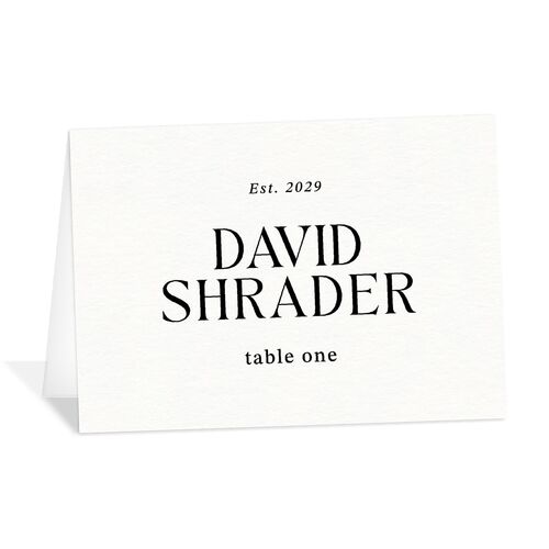 Elegant Minimalist Place Cards Pure White Signature