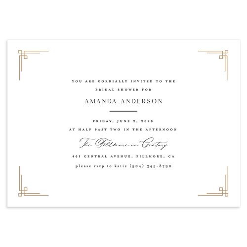 Church Cross Bridal Shower Invitations Pure White Signature Blank Standard