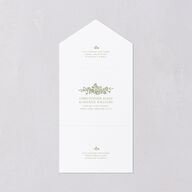 Fairytale Lace Floral Frame All-in-One Wedding Invitations Moss Signature Light Both Recipient and Return Addresses No