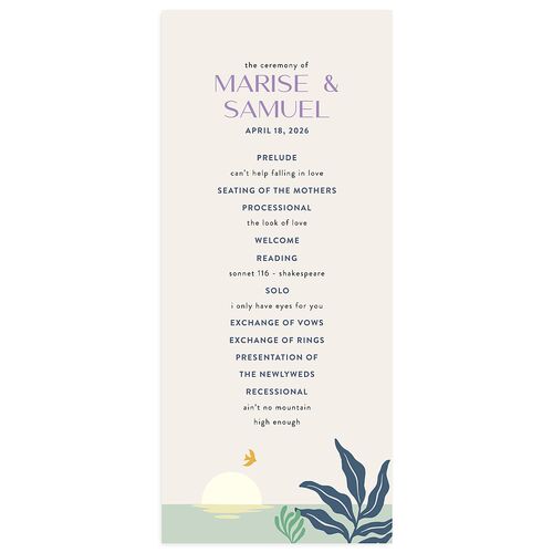 Impressionist Paradise Wedding Programs Purple Petal Signature