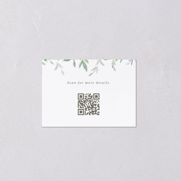 Elegant Greenery Watercolor Foil QR Code RSVP Cards Champagne Signature Standard