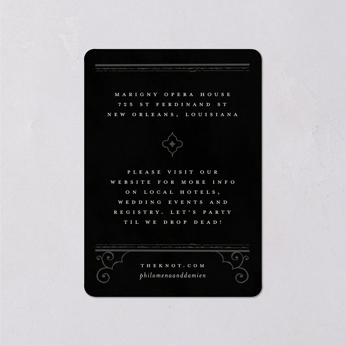Gothic Gate Foil Wedding Enclosure Cards — view 2