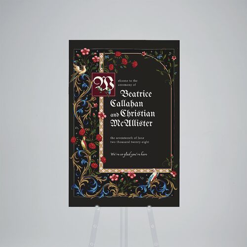 Medieval Renaissance Standard Welcome Sign Large Charcoal Standard Indoor Foam Core L Welcome