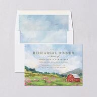 Western Barn Rehearsal Dinner Invitations Red Clay Signature Blank Standard