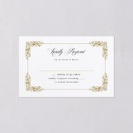 Black Tie Crest All-in-One Wedding Invitations Pure White Signature Light Both Recipient and Return Addresses No