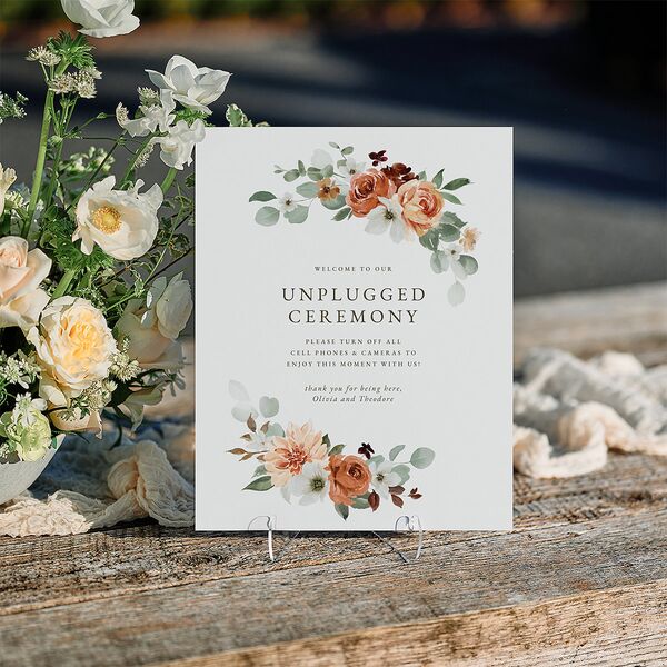 Eucalyptus Bouquet Standard Tabletop Sign Small Terracotta Standard Indoor Foam Core S Tabletop Table