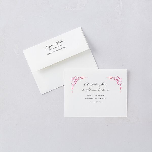 Chinese Phoenix Fenghuang Thank You Cards Rose Pink