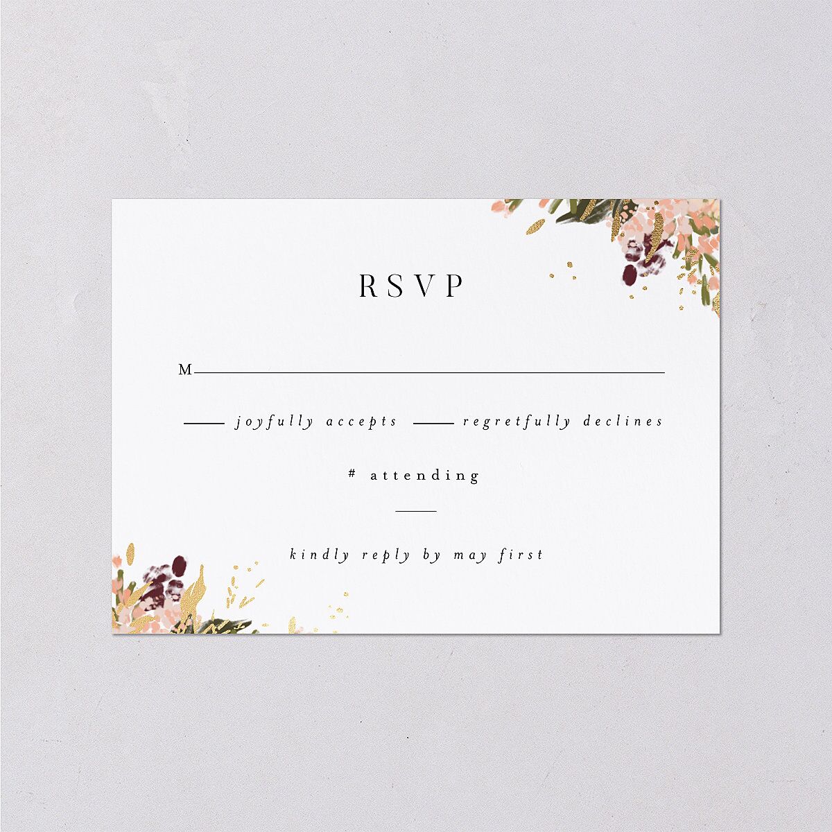 Moody Romance Wedding Response Cards Gold Midnight Signature Standard