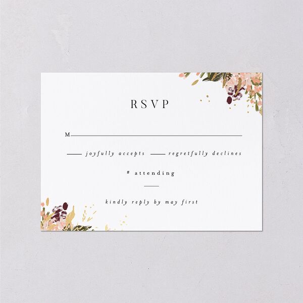 Moody Romance Wedding Response Cards Gold Midnight Signature Standard