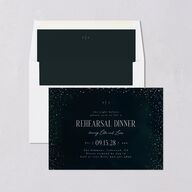 Sparkling Night Rehearsal Dinner Invitations Navy Signature Blank