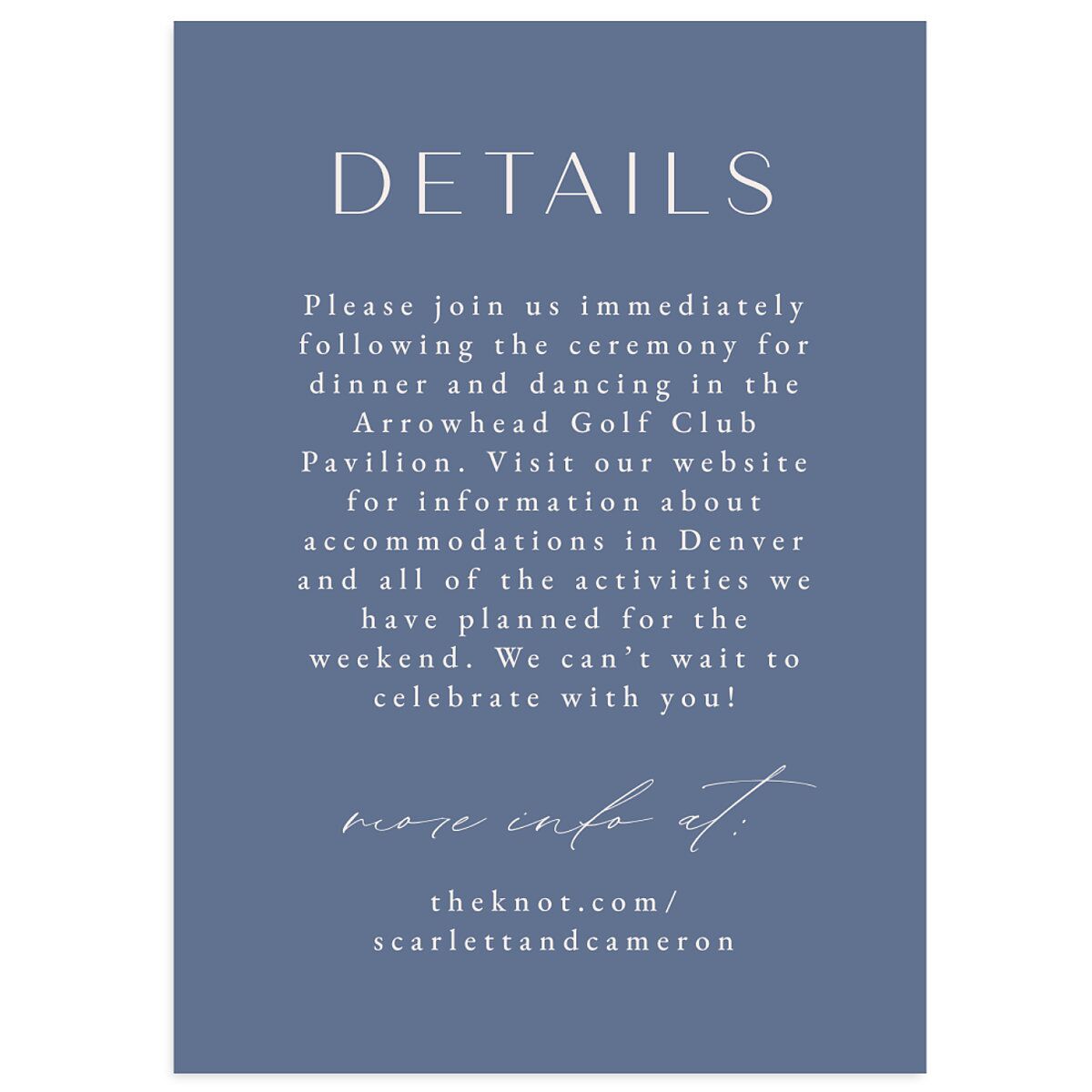Scenic Denver Colorado Wedding Enclosure Cards