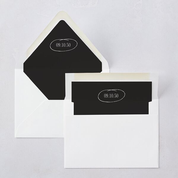 Classic Circled Calendar Date Euro Envelope Liners Pure White Luxe
