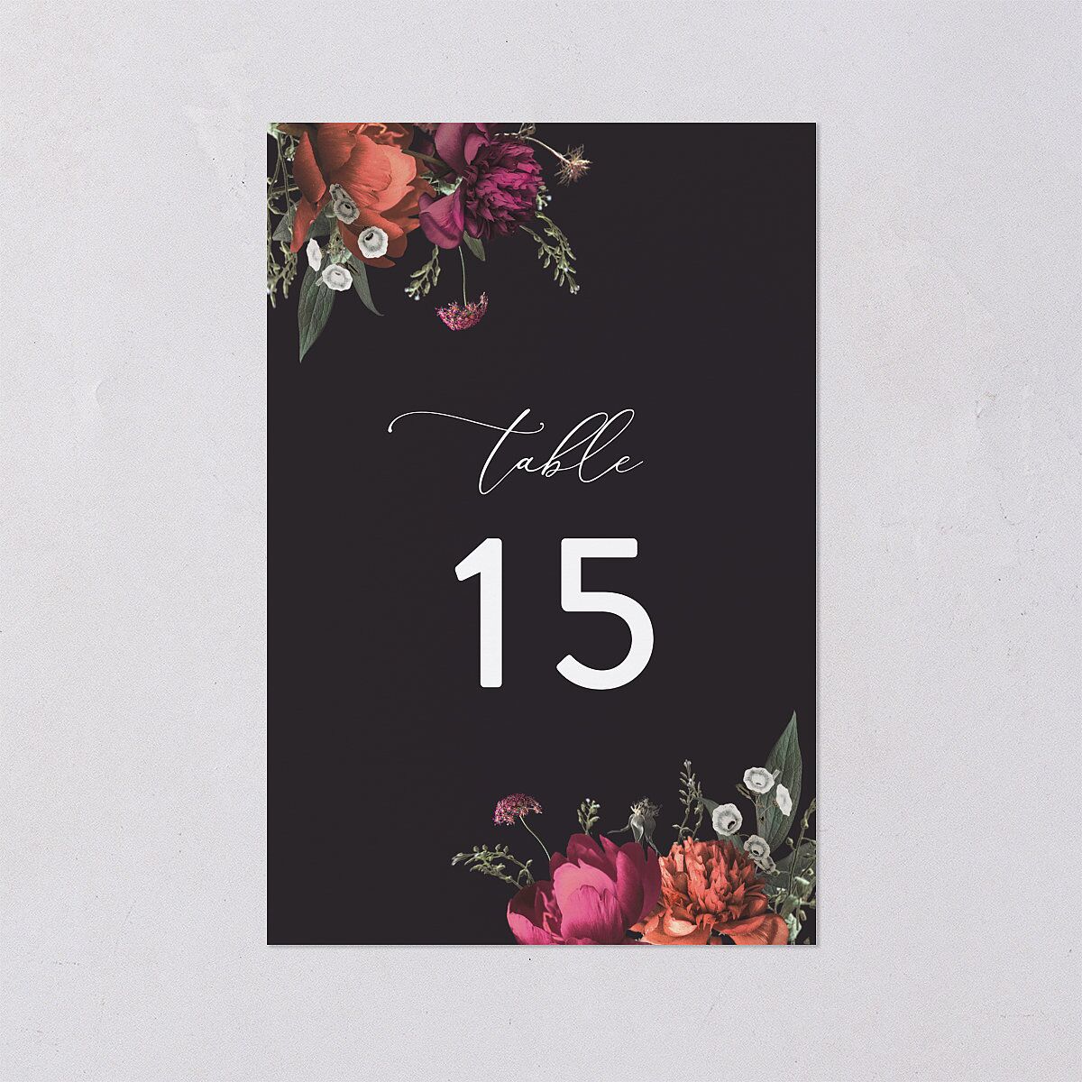 Blooming Botanical Table Numbers Midnight Signature