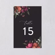 Blooming Botanical Table Numbers Midnight Signature