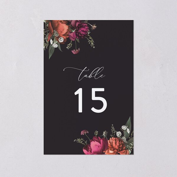 Blooming Botanical Table Numbers Midnight Signature
