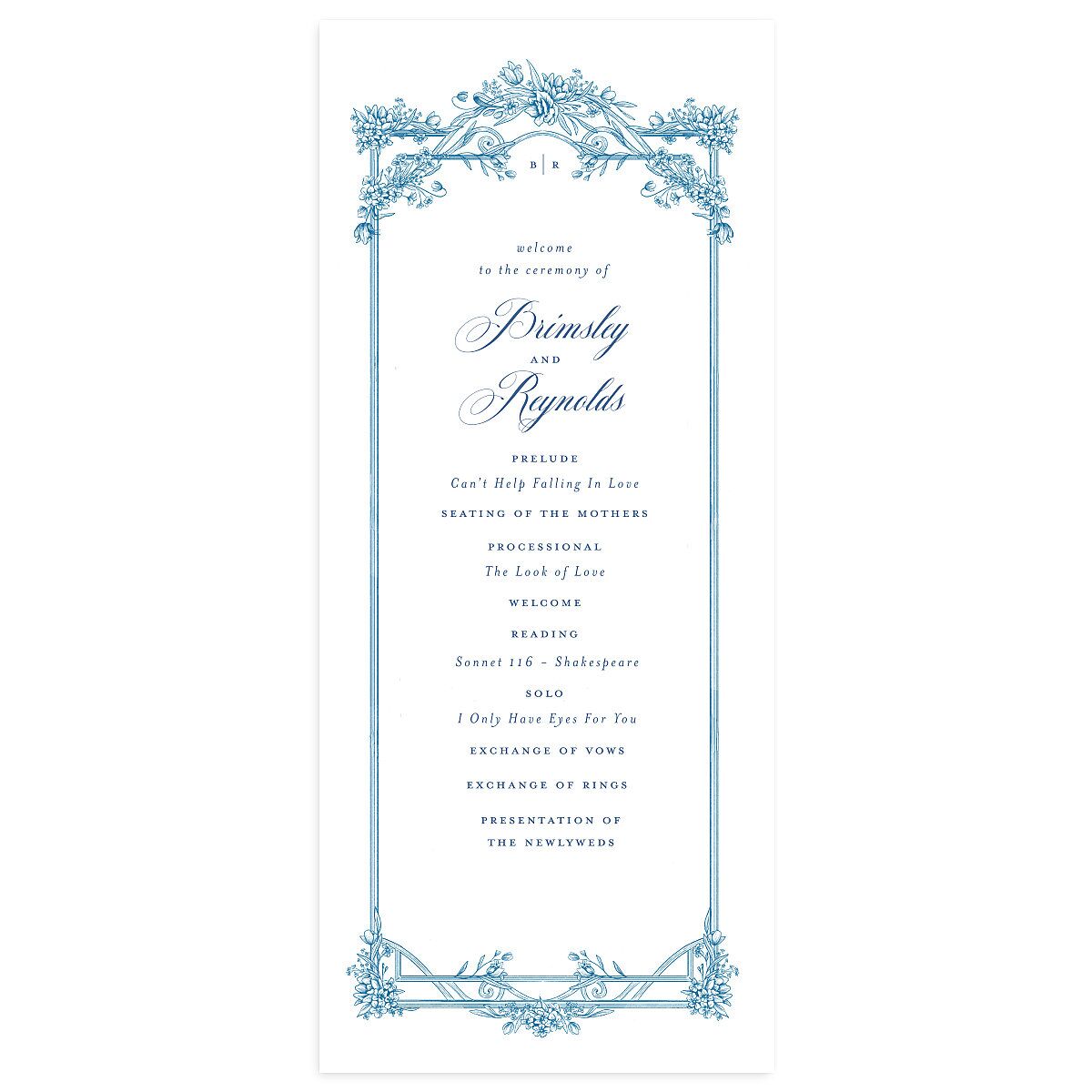 Elegant Antique Toile Frame Wedding Programs by Bridgerton
