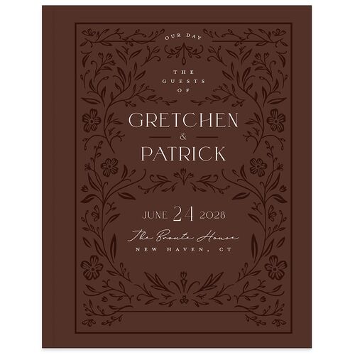 Storybook Filigree Guest Books Chocolate
