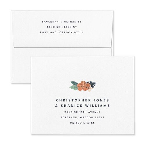 Vintage Hawaiian Island Thank You Card Envelopes Kraft Rose Gold Return Address Signature Standard