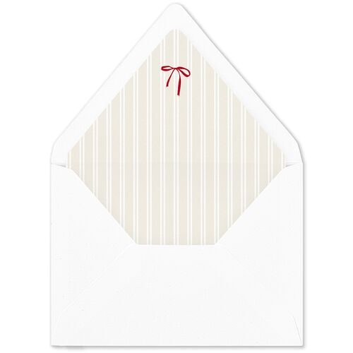 Our Greatest Gift Minimalist Bow Baby Announcement Euro Envelope Liners Cream Luxe