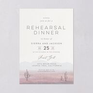 Painted Desert Rehearsal Dinner Invitations Lilac Signature Blank Standard