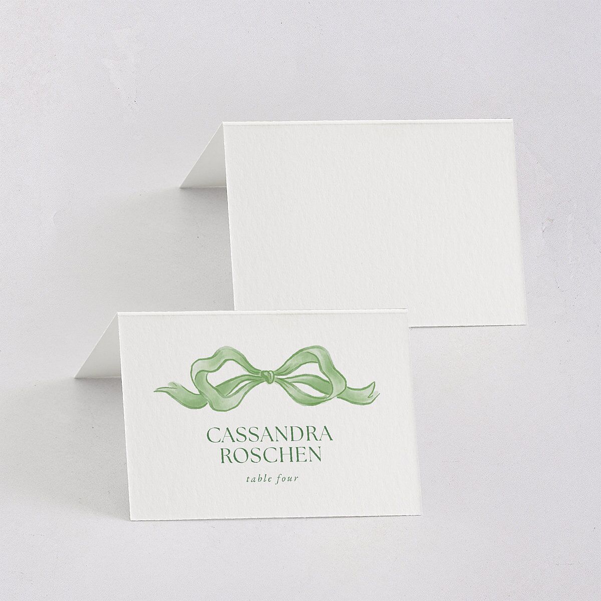 Vintage Bow Place Cards Jewel Green Signature