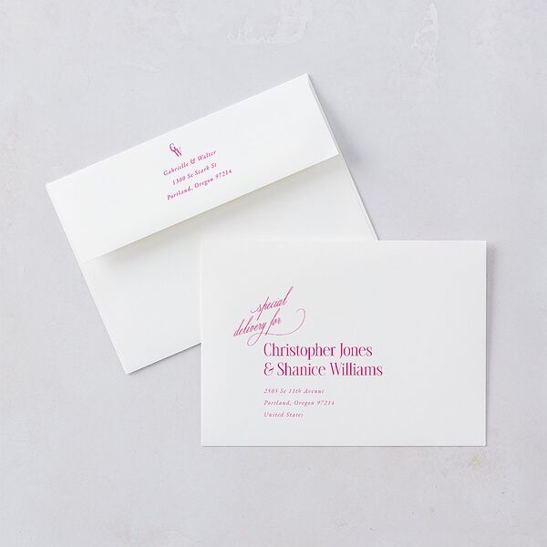 Stay For The Party Wedding Invitations Hot Pink Signature Blank No Standard