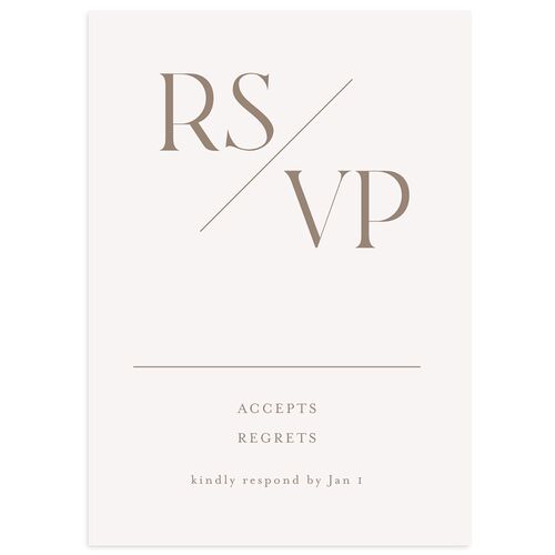 Monogram Slant Wedding Response Cards Fawn Signature Standard