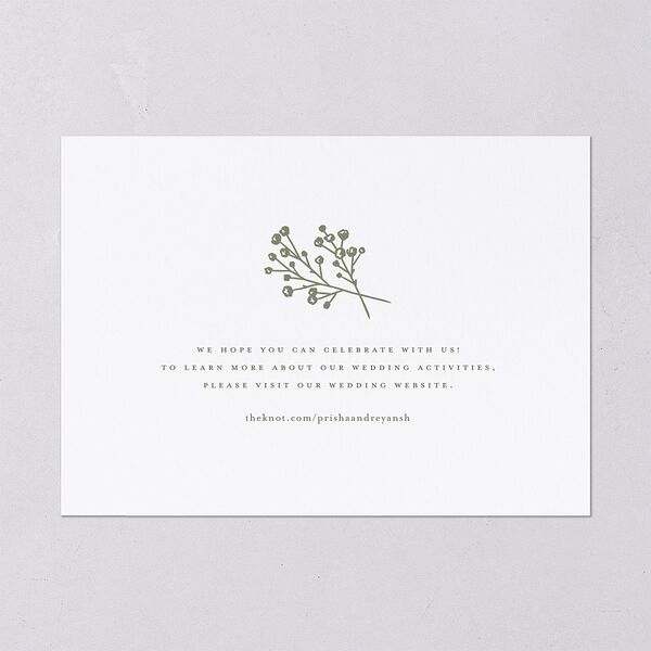 Baby's Breath Save the Date Cards Gold Dark Camo Signature smooth Blank No Standard