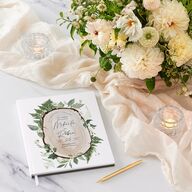 Fairytale Woodgrain Slab Guest Books Pure White